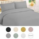 Plain Dyed Duvet Cover Quilt Bedding Set With Pillowcase Single Double King Size