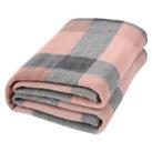 Dreamscene Tartan Check Throw Over Bed Warm Soft Blanket, Blush - 120 x 150 cm