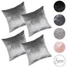 Sienna Crushed Velvet Set of 4 x Cushion Covers Case Plain Sofa Luxury 18" x 18"