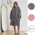 Sienna Half-Zip Oversize Hoodie Blanket Wearable Throw Sherpa Fleece Big Jumper