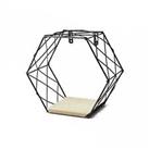 OHS Hexagon Shelf Wire Rack Storage Small Floating Shelving Wall Display, Black