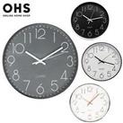OHS Wall Clock Modern Round Analogue Metallic Home Decor Silent Bedroom Kitchen