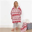 Nordic Hoodie Blanket Kids Sweatshirt Christmas Fleece Oversized Wearable Throw