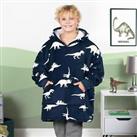 Kids Hoodie Blanket Dinosaur Sherpa Fleece Throw Jumper Soft Warm Sweatshirt Big