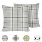 Check Cushion Covers Set of 2/4 Pack Filled Woven Pillow 18"x18" Home Decorative