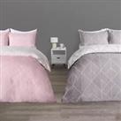 Reversible Duvet Cover Set Geo 2 Pack Bedding with Pillowcase Single Double King