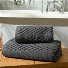 Bath Hand Towels 100% Cotton Soft Textured Geometric Absorbent Jacquard Bathroom