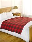 Tartan Check RED Soft Sofa Bed Travel Fleece Throw Blanket 120 x 150cm Xmas Gift