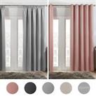 Dreamscene Pair of Eyelet OR Pencil Pleat BLACKOUT Curtains Thermal Ready Made