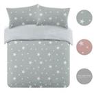 Dreamscene Stars Teddy Fleece Duvet Cover with Pillowcase Soft Plush Bedding Set