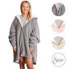 Sienna Zip Up Wearable Hoodie Blanket Oversized Sherpa Fleece Sweatshirt Jumper - One Size Fits All 