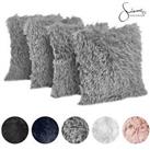 Sienna Faux Mongolian Fur Set of 4 x Cushion Covers Soft Fluffy Mohair 18" x 18