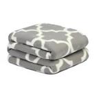 Dreamscene Geo Trellis Print Throw Bed Warm Fleece Soft Blanket - 120 x 150cm
