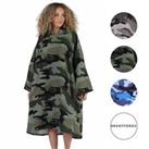 Brentfords Camo Adult Towel Poncho Oversized Quick Dry Hooded Bath Changing Robe