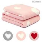 Dreamscene Love Heart Fleece Throw Over Soft Warm Bed Sofa Pink Chair Blanket