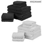 Highams 100% Cotton Soft Towel Bale Textured Ribbed Absorbent 500gsm Bath Sheet