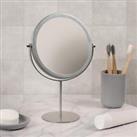 Round Bathroom Mirror Accessories Free Standing Vanity Stainless Steel Silver
