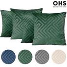 Cushion Covers Geo Matte Velvet Sofa Seat Inserts 2/4 Pack 18 x 18 Inners Set