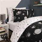 Space Duvet Cover Set Quilt Bedding with Pillowcases Reversible Stars Kids Bed