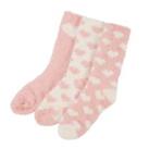 OHS Fluffy Bed Socks Ladies 3 Pairs Winter Fleece Heart Slipper Soft Warm Gift