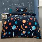 Space Duvet Cover Bedding Set Quilt Cover Warm Fleece Thermal Soft Kids Junior
