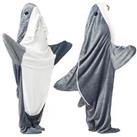 Shark Blanket Hoodie Oversized Fleece Gift Soft Throw Wearable Sleeping Bag Warm