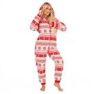 OHS Nordic 1Onesie Hooded Christmas All in One Soft Warm Jumpsuit Fleece Pyjamas - L Regular