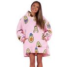 OHS Avocado Hoodie Blanket Oversized Fleece Womens Jumper Warm Wearable Throw