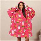 Oversized Hoodie Blanket Sherpa Fleece Fast Food Lounge Snuggle Adult Sweatshirt