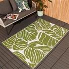 Outdoor Garden Rug Palm Leaf Large Area Mat Waterproof Non Slip Foldable Deck