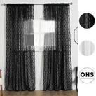 Diamond Voile Curtains Pair Textured Net Slot Top 2 Panel Set Home Decor 55x87