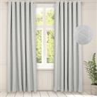 Eyelet Blackout Curtains Geo Embossed PAIR of Thermal Ring Top Thick Ready Made