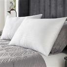 Hotel Quality Pillows 2 Pack Satin Stripe Luxury Filled Soft Bounce Back Plump