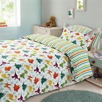 Dreamscene Dinosaur Duvet Cover Pillowcase Kids Bedding Set Stripe Single Double