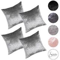 Sienna Cushion Covers Crushed Velvet Luxury Pack of Filled Insert Pad, 45 x 45cm