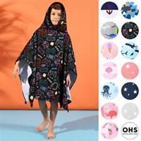 Kids Poncho Beach Towel Hooded Quick Dry Microfibre Holiday Swimming Absorbent