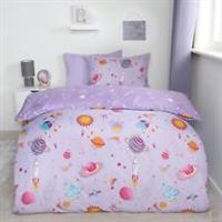 Stars Reversible Duvet Cover Set Soft Quilt with Pillowcase Space Kids Bedding