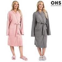 Jersey Dressing Gown Womens Soft Luxury Full-Length Hotel Ladies Robe Nightwear - S/M Regular