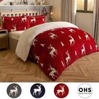 Stag Duvet Cover Pillowcase Bedding Set Soft Ribbed Fleece Quilt Double King Bed