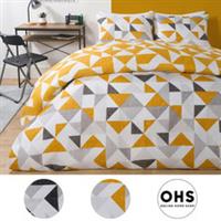 Geo Shapes Duvet Cover Set Reversible Quilt Bedding Soft Pillowcases Double King