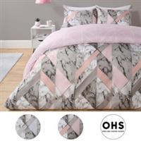 Marble Duvet Cover Pillowcases Bedding Reversible Quilt Set Geo Soft Double King