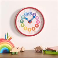 Kids Wall Clock Teaching Learning Round Analogue Bedroom Home Decor Childrens