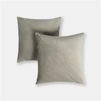 2 Pack Pleated Plush Velvet Cushion Covers with Invisible Zipper