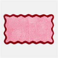 OHS Scallop Bath Mat Novelty Contrast Edge Soft Non Slip Bathroom Shower Rug