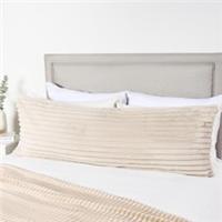 OHS Ribbed Bolster Pillow Faux Fur Long Luxury Soft Maternity Support Cushion