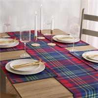 OHS Oxford Check Table Mats Runner Set Xmas Matte Velvet Placemats Home Decor