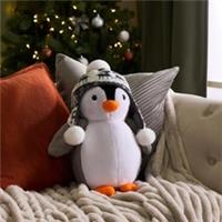 OHS Penguin Decorative Cushion Xmas Filled Scatter Pillow Home Decor