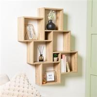 OHS 6 Cube Rack Wall Mounted Frame Shelf Engineered Wood Floating Display Unit