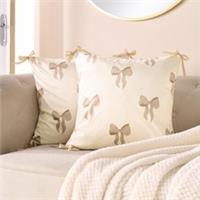 OHS Bows Cushion Covers Matte Velvet Living Room Square Pillowcases Home Decor