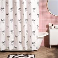 OHS Bows Shower Curtain with 12 Hooks Mould Proof Bathtub Curtains